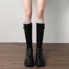 Retro French Black Platform Boots Women's 2025 New Summer Small Fat Mm Thin and Heightened Knight Boots