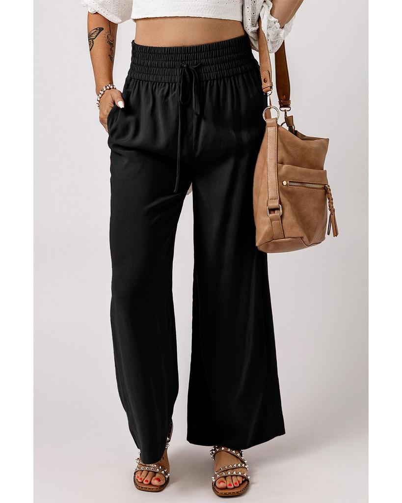 Azura Exchange Casual Wide Leg Pants with Drawstring Elastic Waist