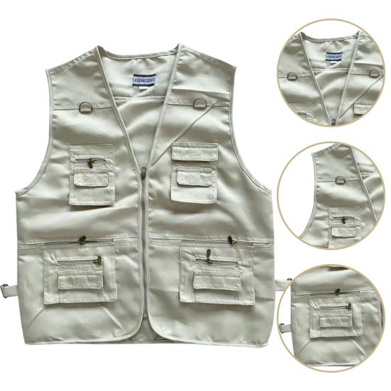 Мужской жилет с несколькими карманами, летний жилет без рукавов на молнии с v-образным вырезом, жилет-карго для уличной фотографии, свободный жилет