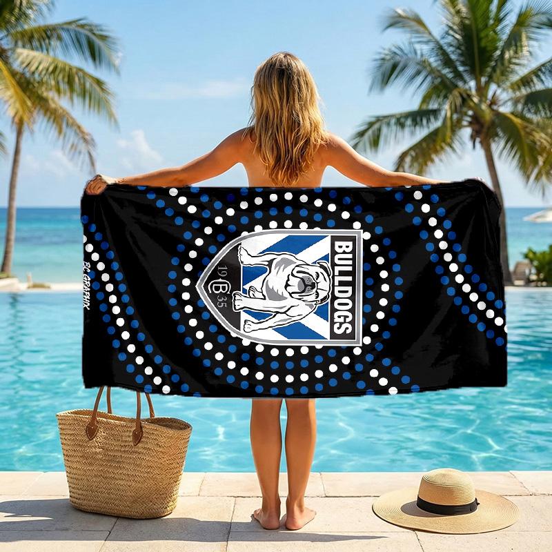 Canterbury-Bankstown Bulldogs Fashion Beach Towel Portable Soft Quick Dry Towel For Swimming Camping Holiday Use
