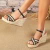 Новые летние эспадрильи на платформе с танкеткой, модные удобные женские пляжные сандалии для отдыха
