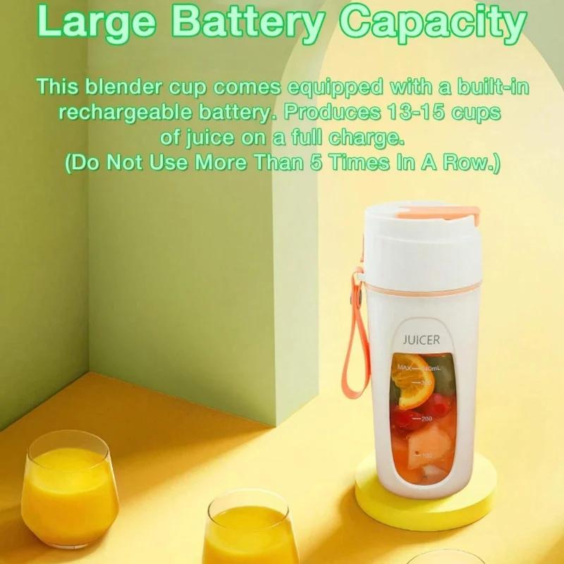 New Portable Juicer Bottle USB Charging High Quality Juice Cup Home Multi-functional Automatic Fruit Blender For Home Kitchen