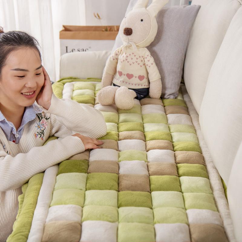 Плюшевая подушка для булочки, подушка для дивана, подушка для четырех сезонов, нескользящая утолщенная утолщенная подушка для трех человек, простой скандинавский осенне-зимний стиль
