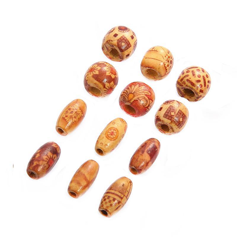 Natural Wooden Chicken Wing Beads: Round, Flower Engraved Beads for DIY Buddha Necklaces, Bracelets, and Woven Lanyards