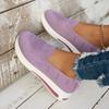 Women's Spring Knit Breathable Slip-On Shoes Casual Loafers Lightweight Soft Sole Comfortable Walking Shoes