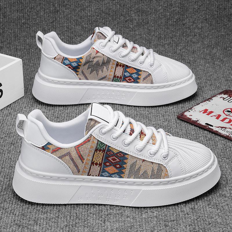 Новые мужские модные кроссовки на толстой подошве, увеличивающие рост, молодежные модные повседневные туфли, студенческие вышитые парусиновые теннисные туфли