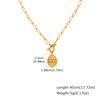 Trendy Chic Shell Conch Strawberry Heart Pendant Stainless Steel OT Buckle Square Chain Necklace for Women Jewelry Gifts