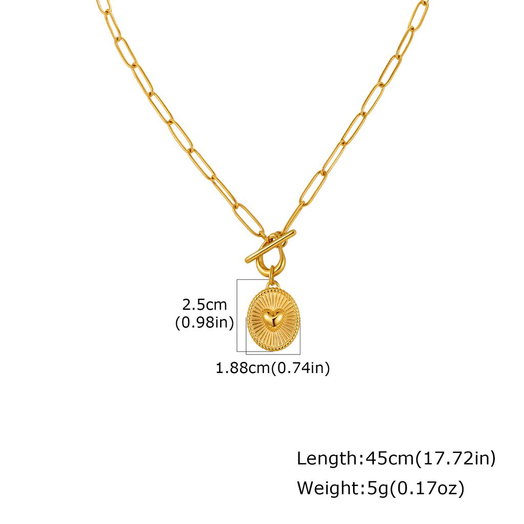Trendy Chic Shell Conch Strawberry Heart Pendant Stainless Steel OT Buckle Square Chain Necklace for Women Jewelry Gifts
