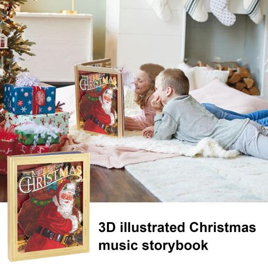Раскладная книга «Ночь перед Рождеством» Рождественская музыкальная книга со светом и