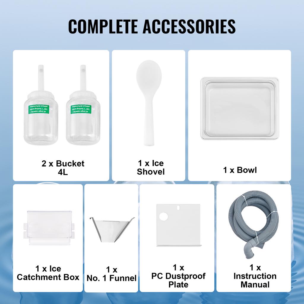 SucceBuy Commercial Snowflake Ice Machine 573LBS/24H Stainless Steel Ice Shaver Machine Electric Snow Cone Maker Air Cooling