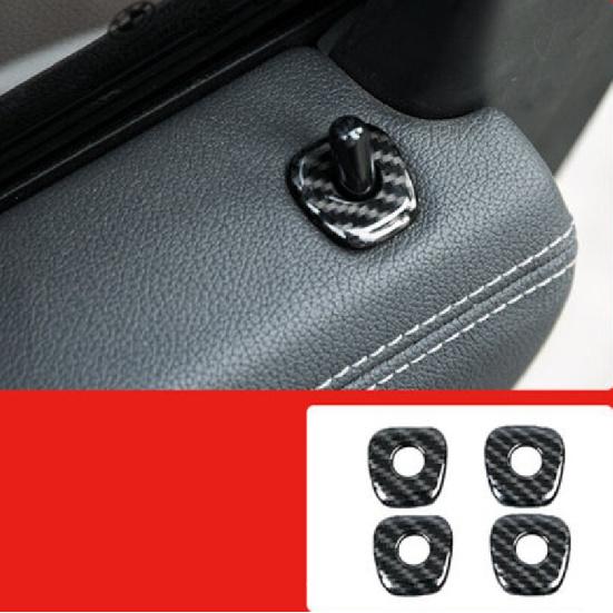 4PCS Carbon Fiber Interior Car Door Lock Pins Cover Trim For BMW X3 X4 2022 2023