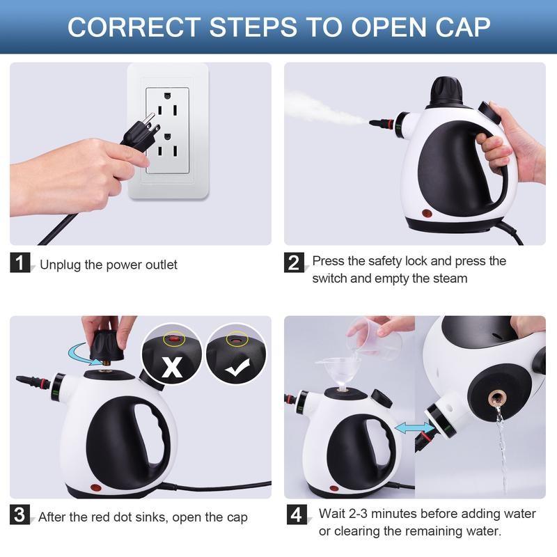 1050W High Power Household Handheld Steam Cleaner Multipurpose Portable Pressure Steamer Cleaning Kit