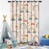 Cartoon Pattern Blackout Curtains 2Pcs Educational Fun Design For Children'S Room Living Room Bedroom Window Decor Grommet Top