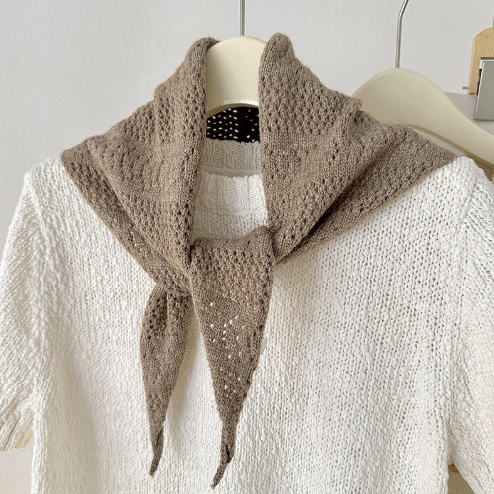 Hollow Out Warm Shawl Scarf Neck Protection Winter Smallscarf Fashion Knitted Triangle Scarf  Women