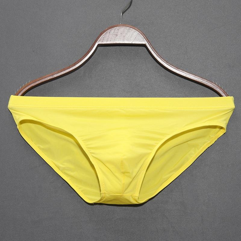 Men's Ice Silk Seamless Briefs Sexy Mid-waist Soft Men's Underwear Candy Color Underwear XL-4XL
