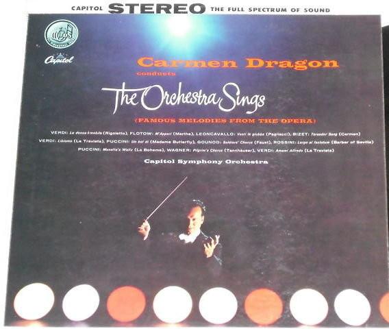 Виниловая пластинка CARMEN DRAGON CAPITOL SYMPHONY ORC Оркестр поет SP8440 CAPITOL RECORDS 1959 США Классическая Б/У