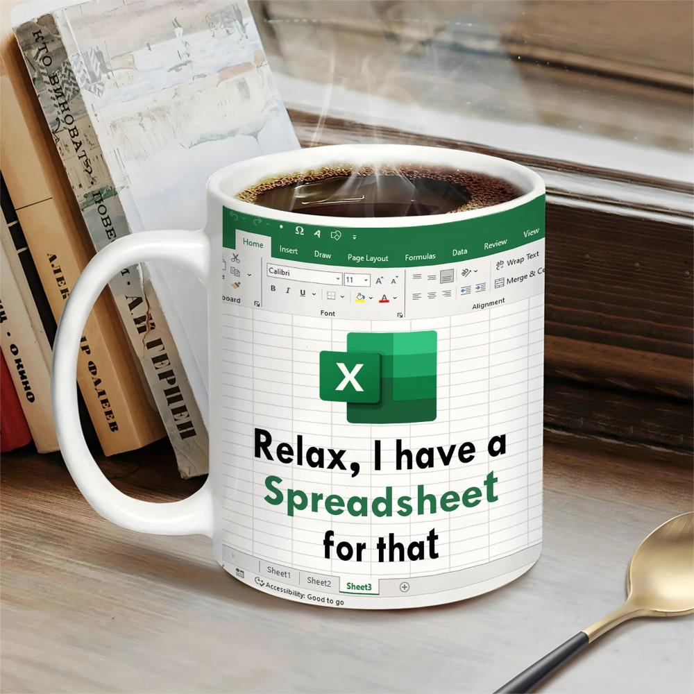 Excel freak in the sheets, Белая кружка, кофе и чай на завтрак, чашка для воды, рождественский подарок, наполнители для чулка