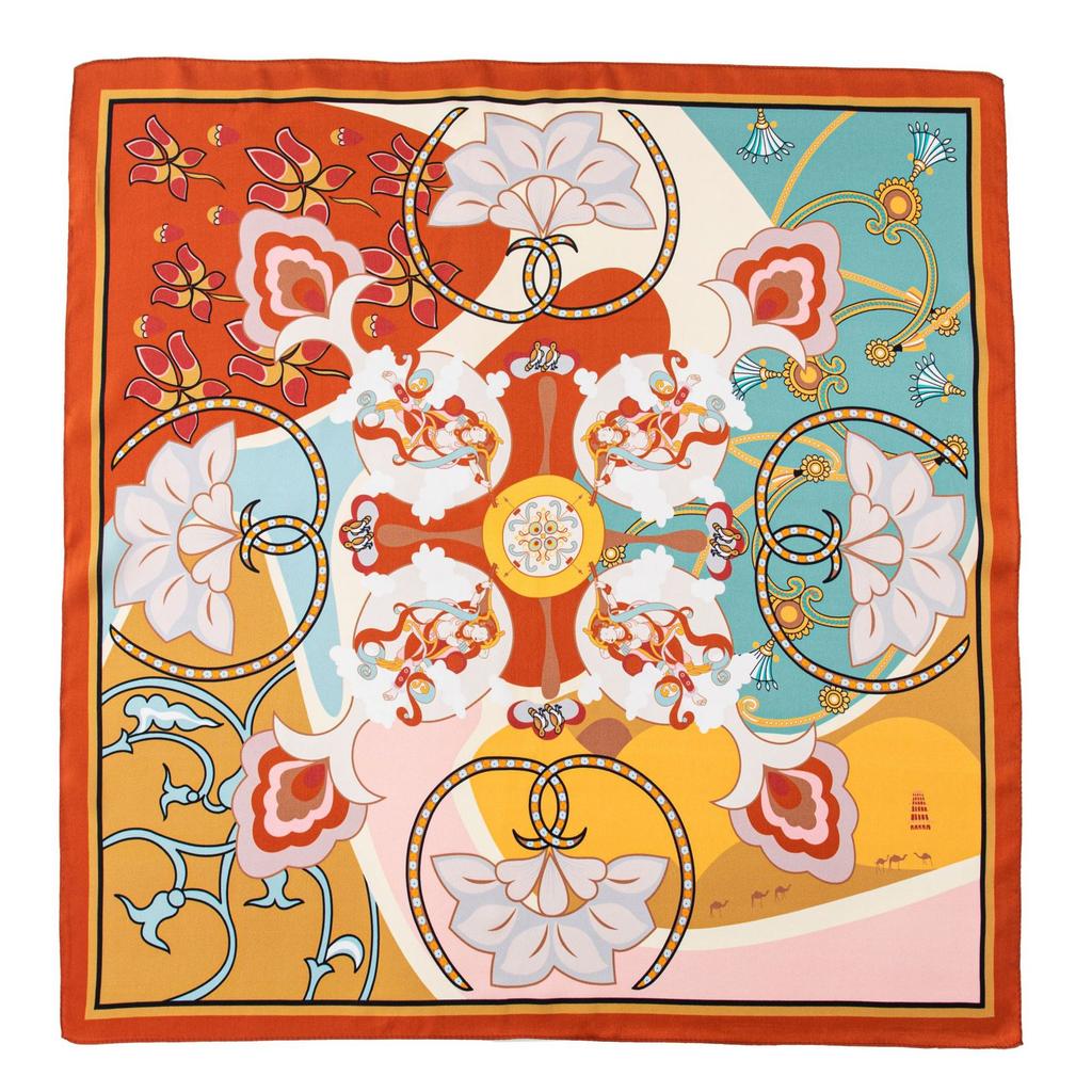 Mulberry Silk Scarf New Retro Winter Beautiful Ginkgo Printing Four Seasons Shawl Sunscreen Dual-purpose