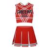 Women Cosplay Uniform Sleeveless Crop Top with Mini Pleated Skirt Cheerleader Costume Set