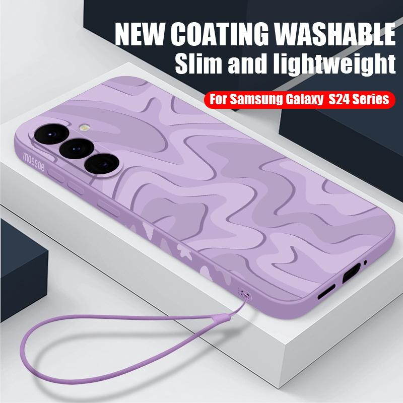 Для Samsung S24 S23 Ultra S22 S21 FE A54 A54 A52 A34 A14 A53 A71 A51 A72 Мягкий противоударный чехол из ТПУ для телефона Модный чехол в полоску с узором