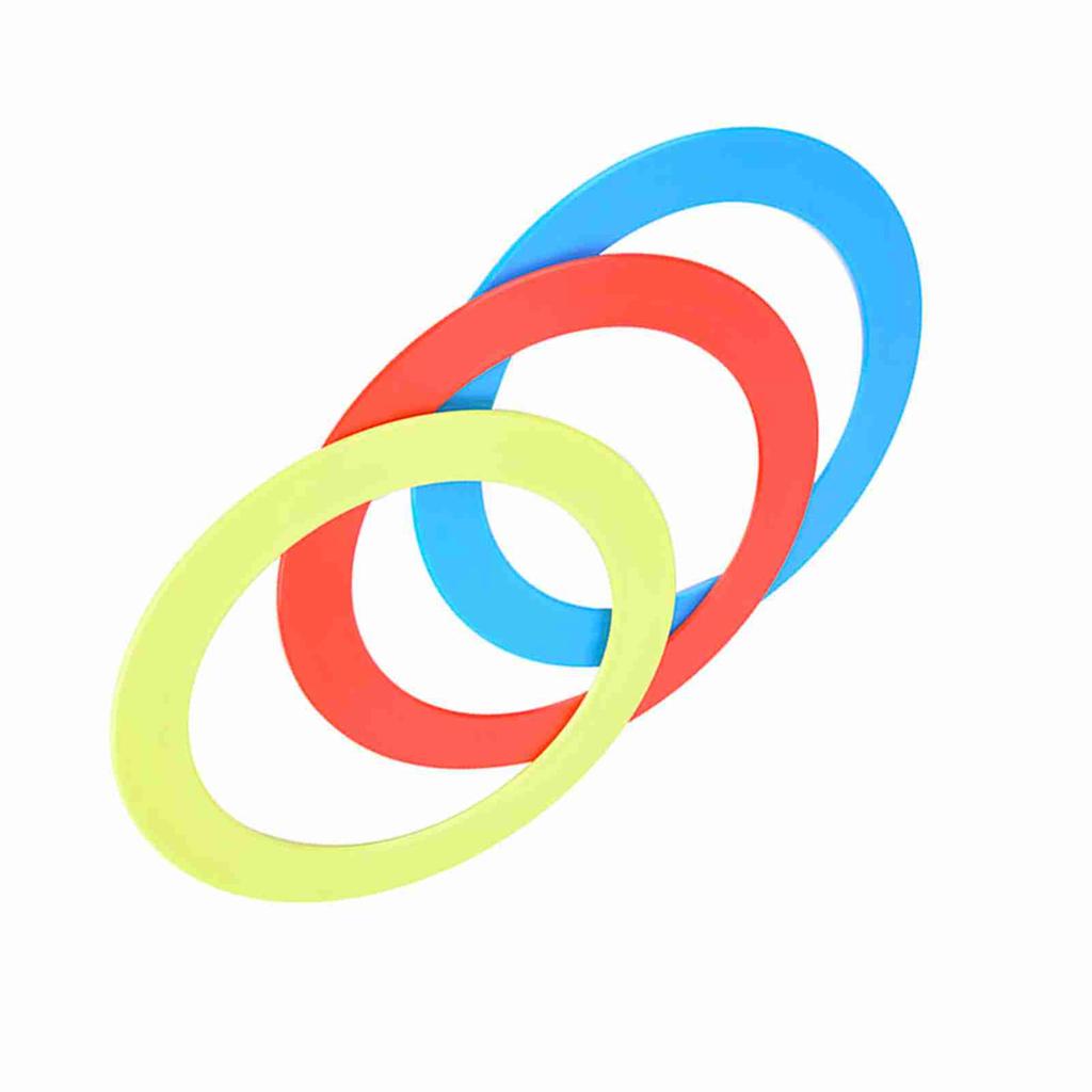 3PCS Set Juggling Acrobatics Throwing Toss Ring Bracelet Props Hand Clown Toy Blue Red Yellow