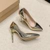Women's 2024 Autumn Pointed Toe Stiletto Slip-On High Heels, Plus Size 42-43, Elegant Style