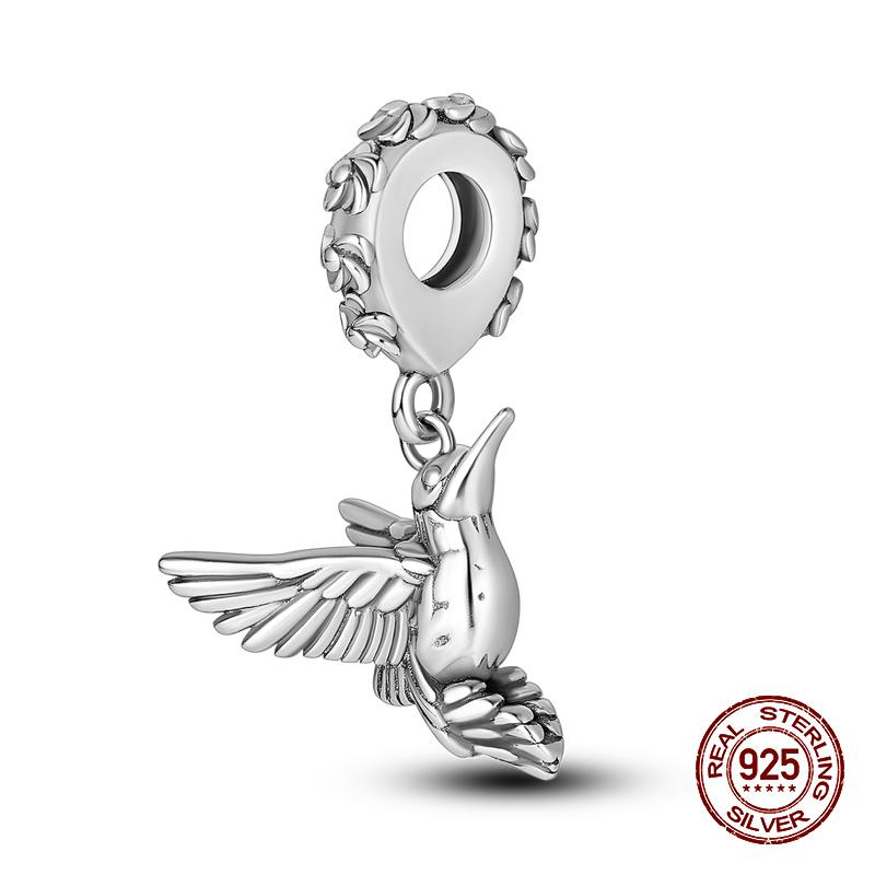 100% стерлингового серебра 925 пробы, лев, собака, слон, светлячок, кошка, дерево жизни, подвески в виде животных, подходят для оригинальных браслетов 925, ювелирные изделия своими руками