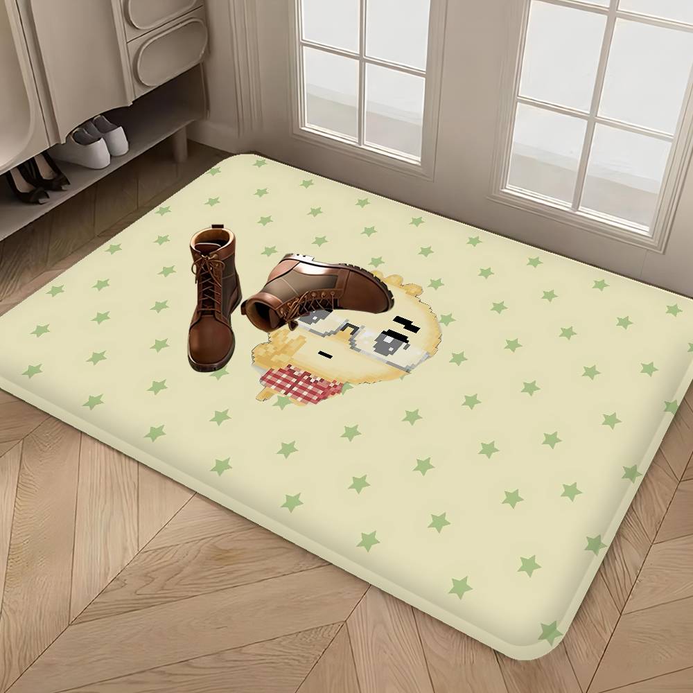 Cute A-Angyengmandu Floor Mat Rectangle Anti-slip Home Soft Badmat Front Door Indoor Outdoor Mat Welcome Doormat