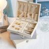 Flip Lid Jewelry Storage Box Dustproof Divided Necklace Tray Portable Earring Organizer Home