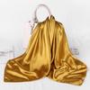HUISHI Satin Scarf Solid Colors Neckerchief Hijab Scarf For Women Silk Satin Headband Hair Scarves 90cm Square Shawls For Lady