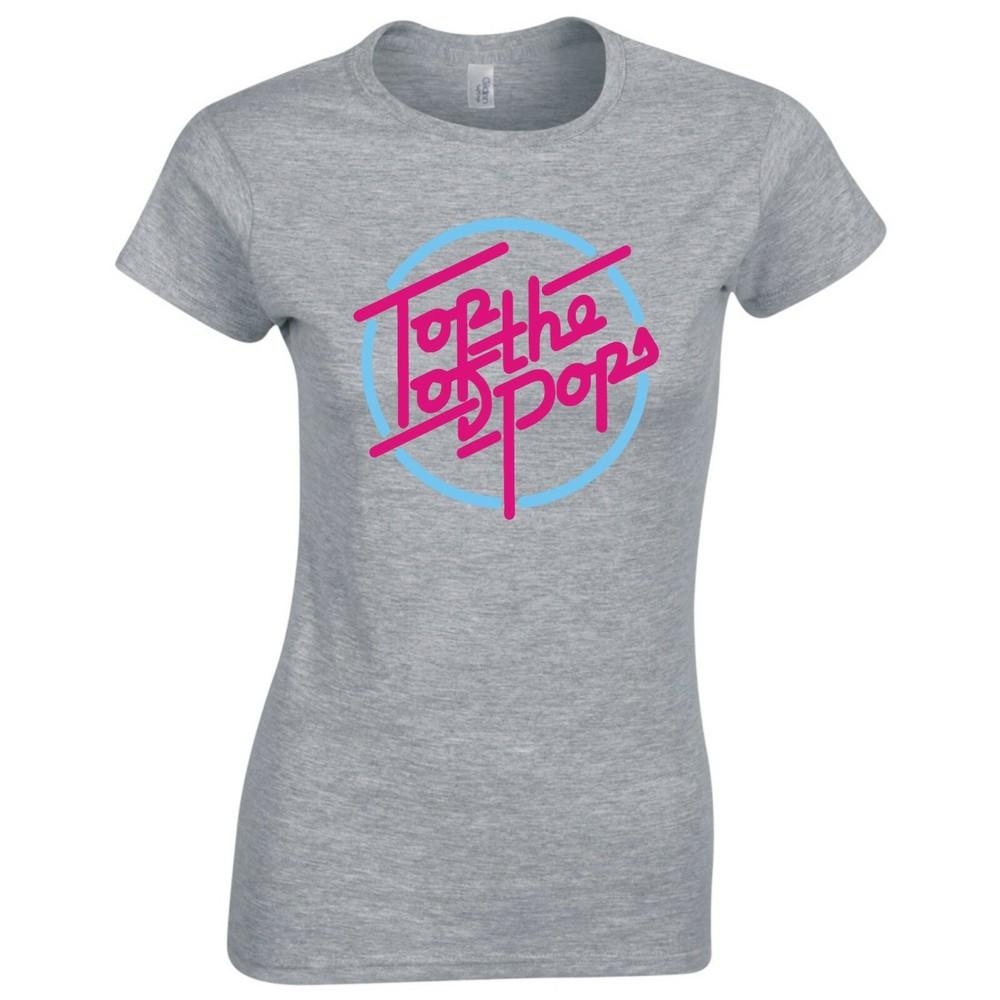 Вдохновленная Top Of The Pops Ретро Логотип Музыкальное ТВ Женская Облегающая Футболка