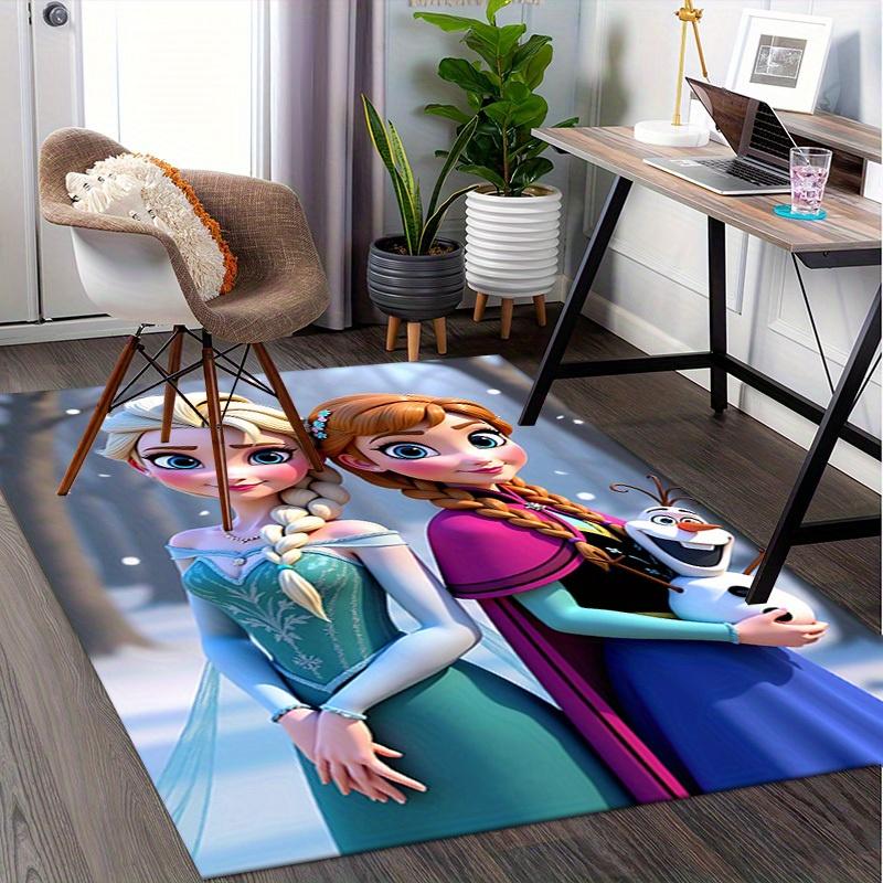3D Printed Elsa,Anna,Olaf Anti-Slip Rug - Machine Washable Office Rug for Living Room, Bedroom, Office - Multiple Sizes