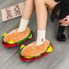 Fashion Funny Cotton Slippers Women Cute Cartoon Hamburger Shoes One Size Sneakers Female Indoor Home Slippers Warm Winter Slides Unisex