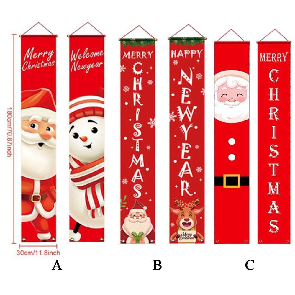 1pair Snowman Christmas Porch Sign Cloth Christmas Hanging Banner  Xmas Navidad Gift