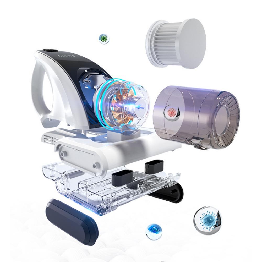 Бытовой беспроводной прибор для удаления клещей Ручной пылесос для кровати Зарядка Удаление пыли Всасывание волос Синий свет для удаления клещей