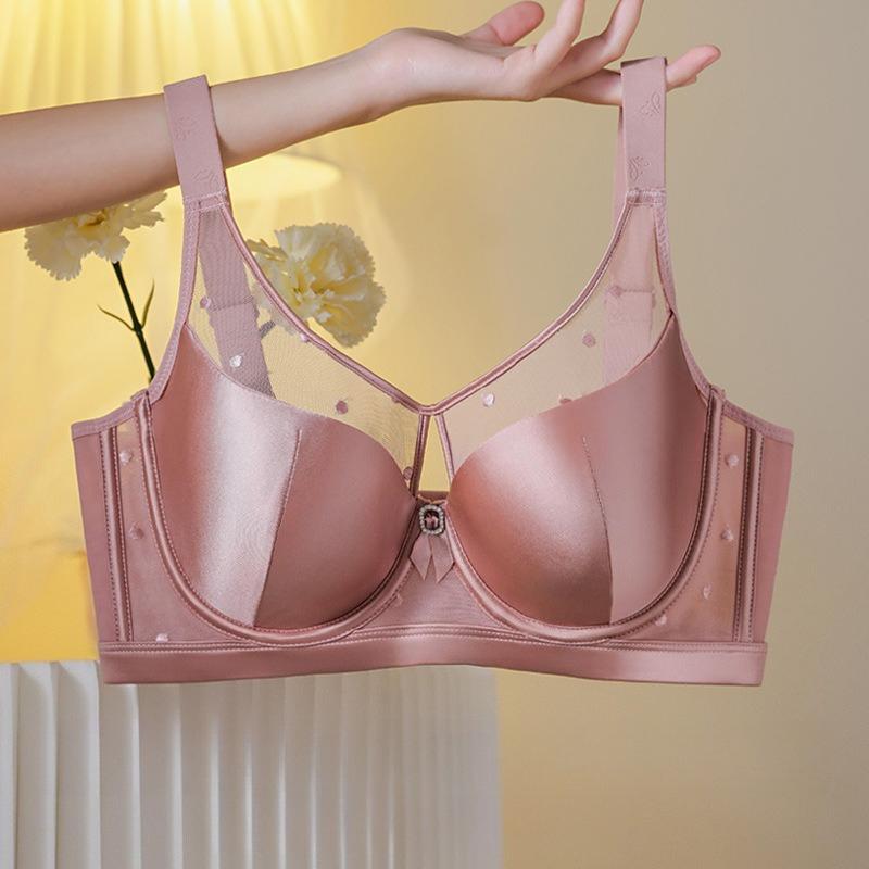 Soft Steel Ribbed Smooth Bra Women's Plus-size Seamless Underwear Women's Strapless Anti-glare Back-gathering Bra