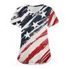 Большие размеры, печатные рабочие униформы, топы для женщин, крестообразный V-образный вырез, День независимости, принт, короткий рукав, забавные футболки, рабочая одежда, футболка с карманами