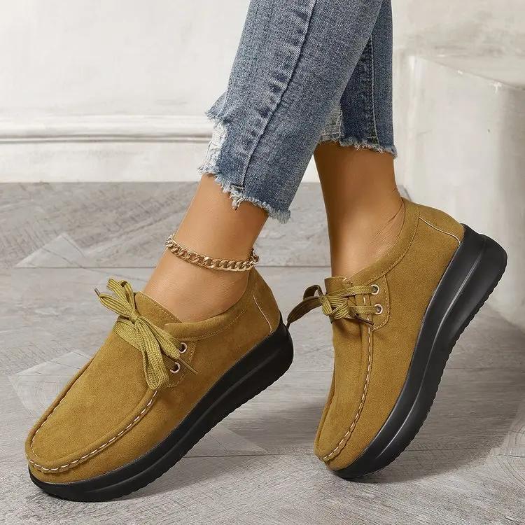 Модная женская повседневная обувь на массивной подошве, высокие кеды, большие размеры, удобные, на плоской подошве, на шнуровке, нескользящие ботильоны, женские кроссовки 2025 новинка