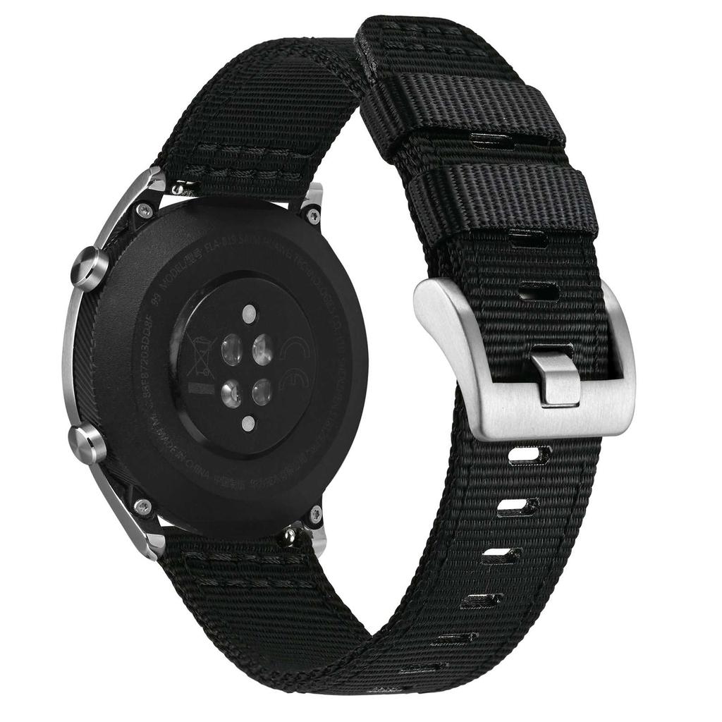 ANNEFIT Нейлоновые часы Военные часы Сменный нейлоновый ремешок с тканевой быстросъемной пряжкой, Ремешок, 18 мм, Двухкомпонентная отделка, Черный/Серебристый