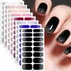 Новые однотонные блестящие наклейки для ногтей, 16 наклеек для пальцев, самые продаваемые наклейки для ногтей на Amazon, полное покрытие.