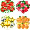 Summer Hawaii Fruit Balloons Set Watermelon Orange Strawberry Pineapple Happy Birthday Balloon Kids Favors Beach Holiday Decor