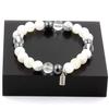 Stones and Minerals. Hematite + Quartz + Moonstone + Howlite 8 Mm Pearl Bracelet. Made In France.