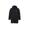 Solid Color Letter Print Long Hooded Down Jacket With Zipper Men Outerwear Black 152318904-2