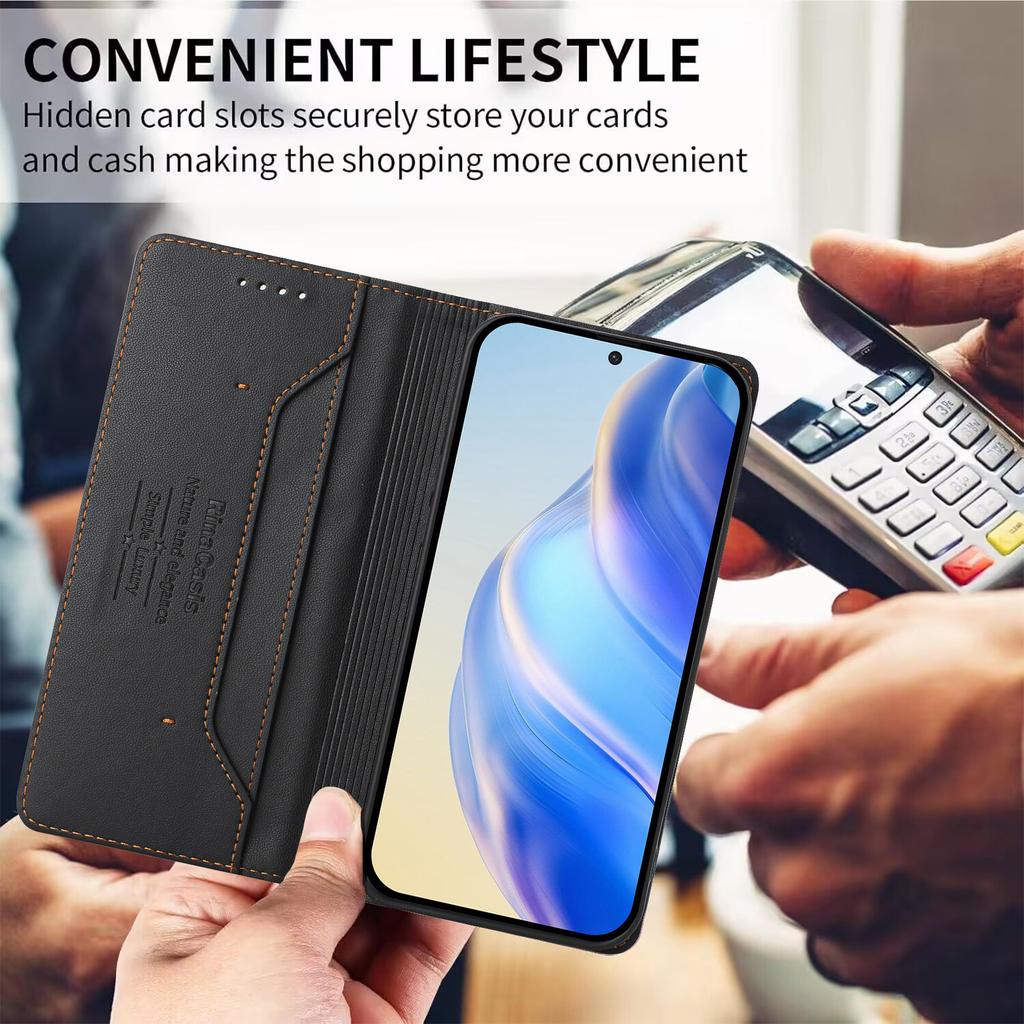 Для itel Vision 3, S17, A23 Pro, A17, A60, P40, S18, Vision 5, S23, A05s, A70, P55, A80... Премиальный чехол-кошелек из искусственной кожи, ударопрочный и с блокировкой RFID