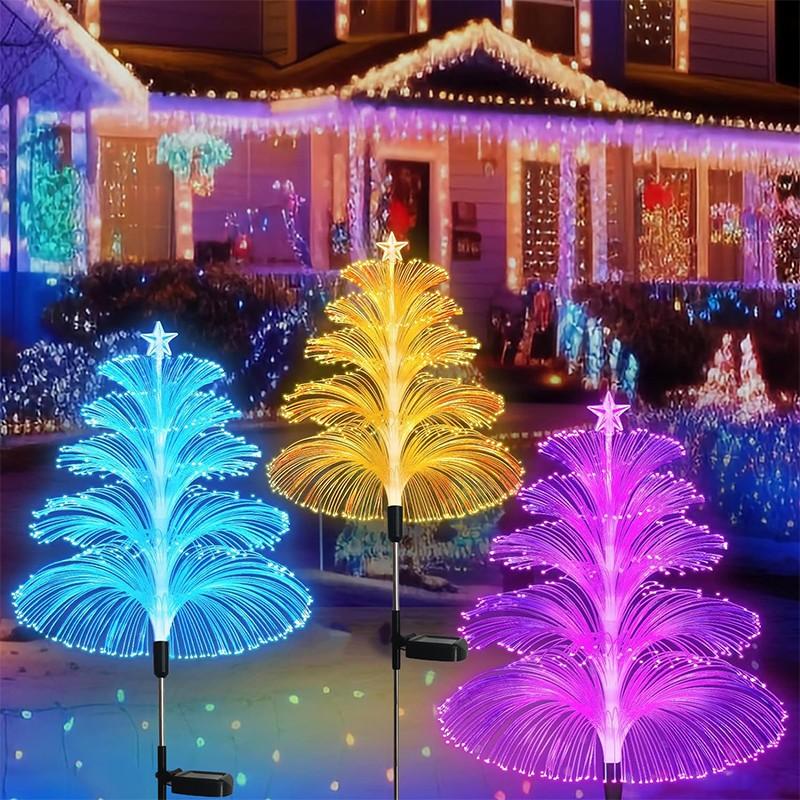 7-Color Solar Lawn Light 5-Layer Christmas Tree Lights LED Courtyard Landscape Lights Waterproof Street Decorative Lights