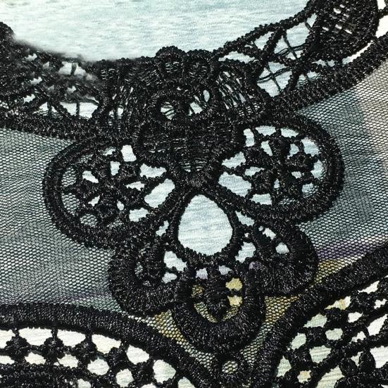 DIY Вышивка Кружева Полый Круглый вырез Воротник Отделка одежды Швейная аппликация