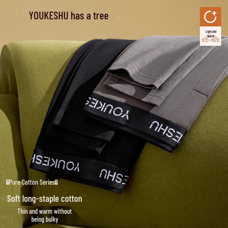 YOUKESHU Men's 100% Cotton Thermal Long Johns