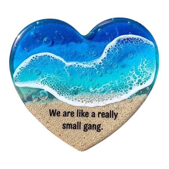 Ocean Pocket Heart Glass Beach Heart Ornament Handmade Pocket Sea Mini Heart Keepsake Gift for Friend Valentine's Day Birthday