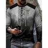 3D Print Men Long Sleeve Tee Autumn Crew Neck T-Shirt Oversize Cross Print Shirt Men's Clothing