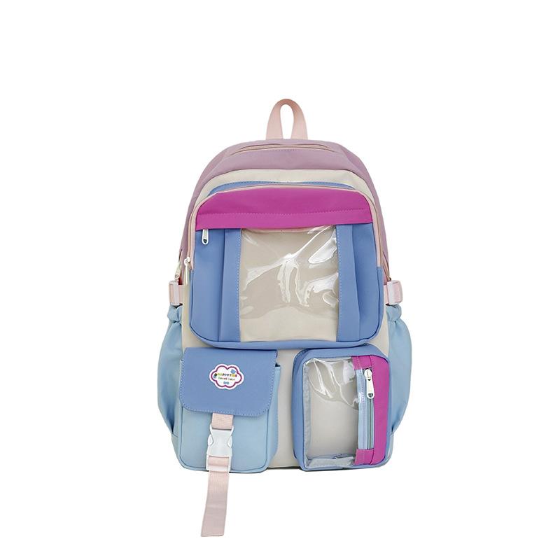 Schoolbag Japanese Student Pain Bag Large Capacity Fashion Transparent Junior High School Backpack ins Girls Heart Dopamine Fashion School Bag
